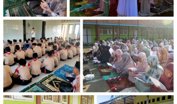 Sambut Ujian Madrasahm MTs Negeri 1 Brebes Gelar Sholat Dhuha Berjamaah dan Istighosah.